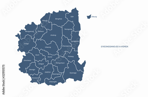 gyeongsang do map. gyeongsang-namdo and gyeongsang bukdo map. korea provinces map. 