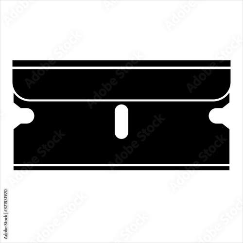 Single Edge Razor Blade Shaving Vector Illustration Icon