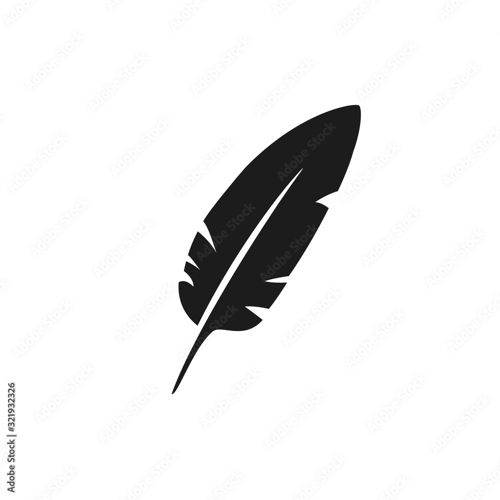 Feather Icon, Vector isolated flat design illustration Feather Icon, Vector isolated flat design illustration