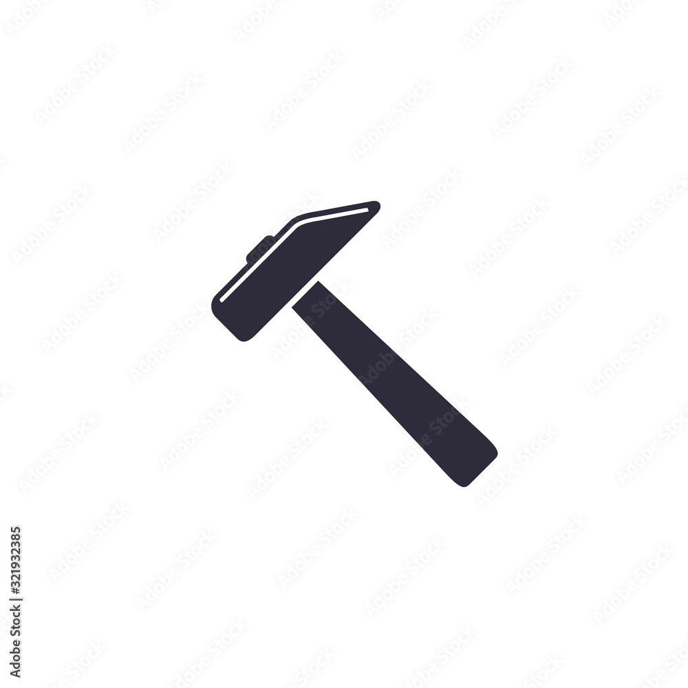 Hammer icon, Vector isolated flat design illustration Hammer icon, Vector isolated flat design illustration