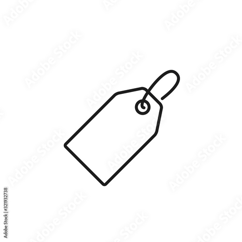 Price tag line icon, Vector isolated flat design outline illustration
