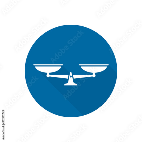 Scales of justice icon. Vector isolated flat design illustration