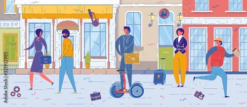 Urban Citizens Using Gyroscope as City Vehicle.