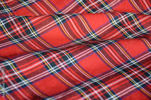 Lovely red tartan fabric pattern