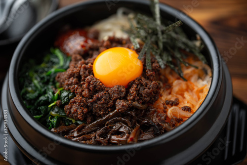korean famouse hot stone bowl bibimbap