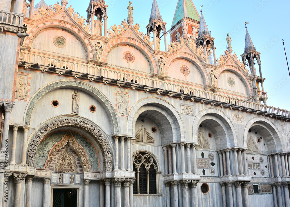 Facade of Basilica di San Marco, Saint Mark's Cathedral Venice, Italy