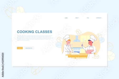 Kids Culinary Cooking Classes Flat Landing Page