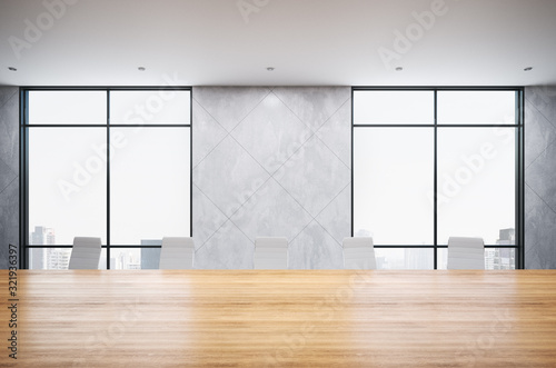 Luxury conference office room with city view