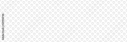 Background with hearts. Seamless monochrome wallpaper. Black and white illustration. Print for design