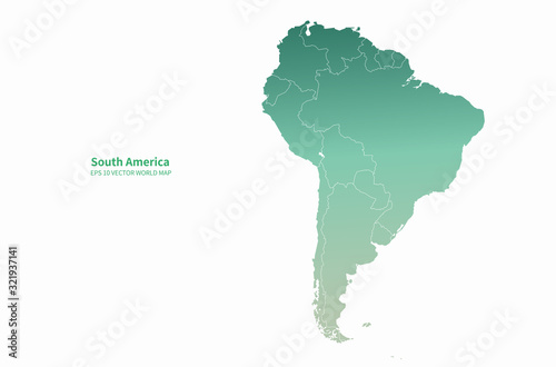 vector map of south america. latin america countries map.