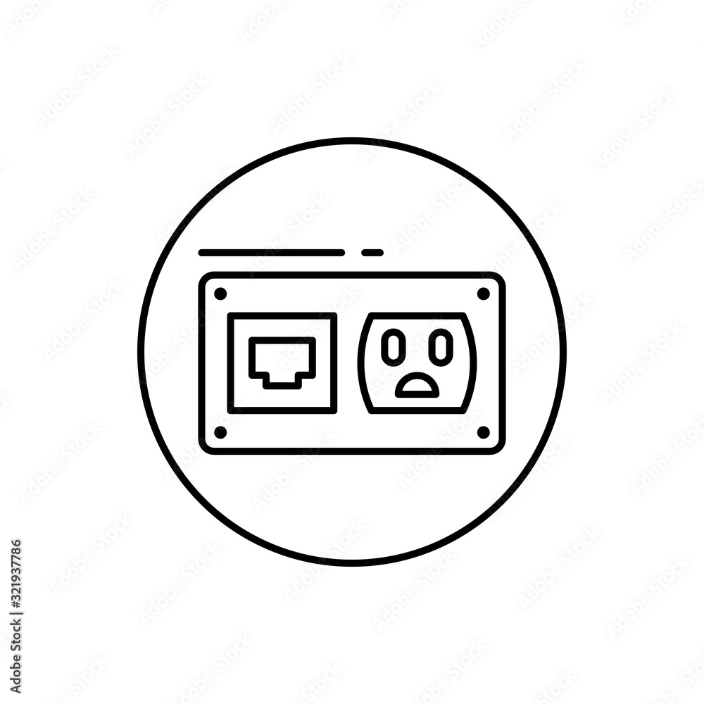 Socket, connector icon. Simple line, outline vector elements of connectors and cables icons for ui and ux, website or mobile application Socket, connector icon. Simple line, outline vector elements of connectors and cables icons for ui and ux, website or mobile application