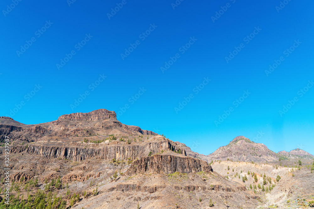 Landscape with mountains in sunny winter day in Gran Canaria Landscape with mountains in sunny winter day in Gran Canaria