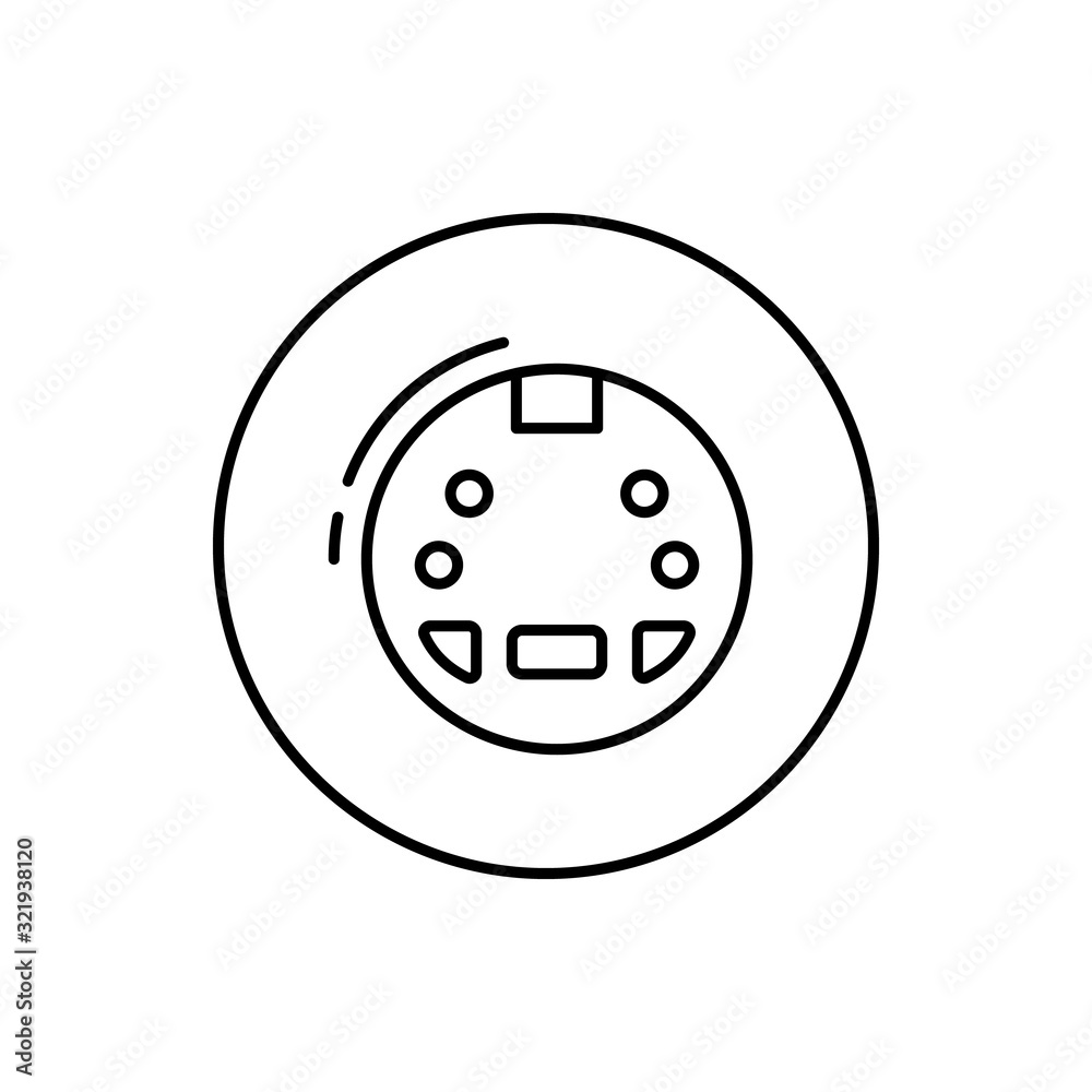 S-video, connector icon. Simple line, outline vector elements of connectors and cables icons for ui and ux, website or mobile application S-video, connector icon. Simple line, outline vector elements of connectors and cables icons for ui and ux, website or mobile application