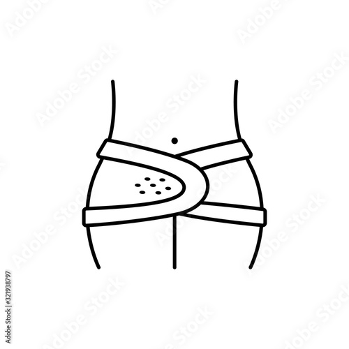 Belly band pregnancy support band icon. Simple line outline vector orthopedics icons for ui and ux website or mobile application