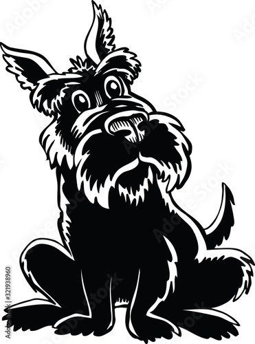 Scottish Terrier Cartoon Vector Illustration