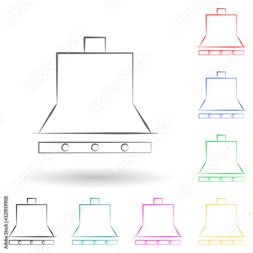logo cooker hood multi color style icon. Simple glyph, flat vector of electro icons for ui and ux, website or mobile application