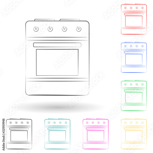 logo gas furnace multi color style icon. Simple glyph, flat vector of electro icons for ui and ux, website or mobile application