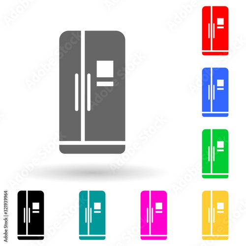 two door refrigerator multi color style icon. Simple glyph, flat vector of electro icons for ui and ux, website or mobile application