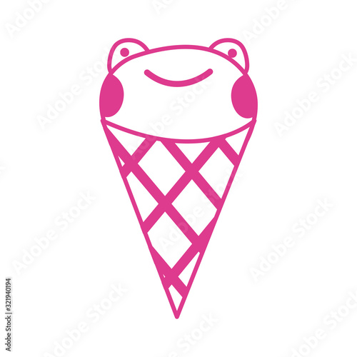 cute little frog in ice cream cone © Gstudio