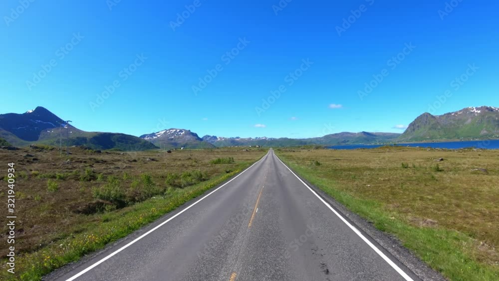 Vehicle point-of-view Driving a Car on a Road in Norway Vehicle point-of-view Driving a Car on a Road in Norway
