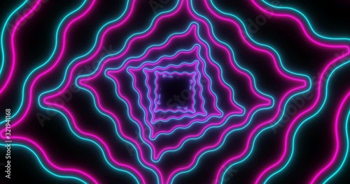 VJ loop sci-fi futuristic tunnel in rectangle form