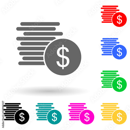 a penny of money multi color style icon. Simple glyph, flat vector of finance icons for ui and ux, website or mobile application