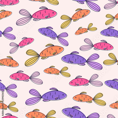 Fish Patterns Background Vector Illustration Template Design