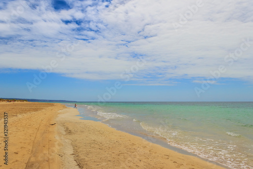 The most beautiful sandy beaches of Apulia: Salve beach in Salento, Italy. From Torre Pali to Pescoluse the shore is made of a so fine white sand and vashed by a so clear sea.