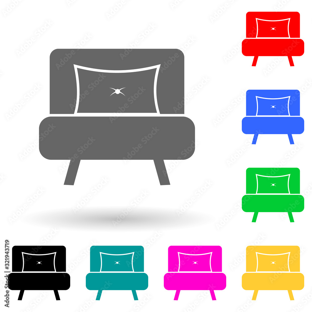 armchair multi color style icon. Simple glyph, flat vector of furniture icons for ui and ux, website or mobile application armchair multi color style icon. Simple glyph, flat vector of furniture icons for ui and ux, website or mobile application