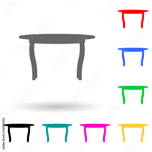table multi color style icon. Simple glyph, flat vector of furniture icons for ui and ux, website or mobile application