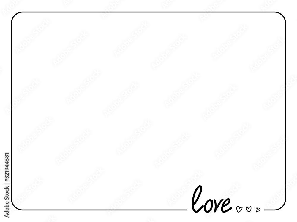 Obraz premium Template for postcard. Black frame on a white background