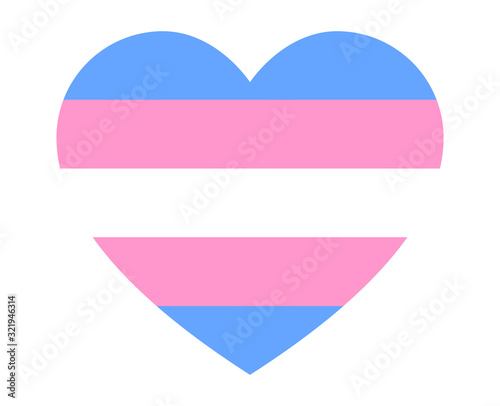 Trans or transgender heart / love flat vector icon for dating apps and website