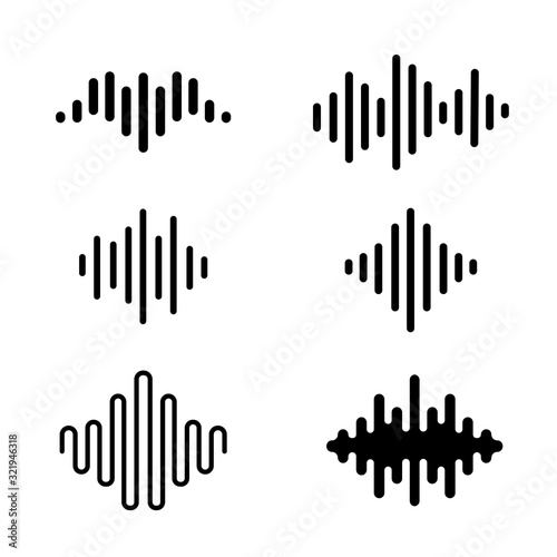 Collection of Sound Wave icon music equalizer signs vector design. Volume mark.