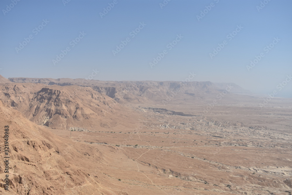 Landscape in Masada National park mountains in Israel