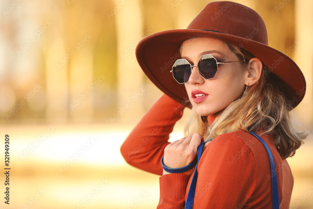 Portrait of fashionable young woman outdoors Portrait of fashionable young woman outdoors