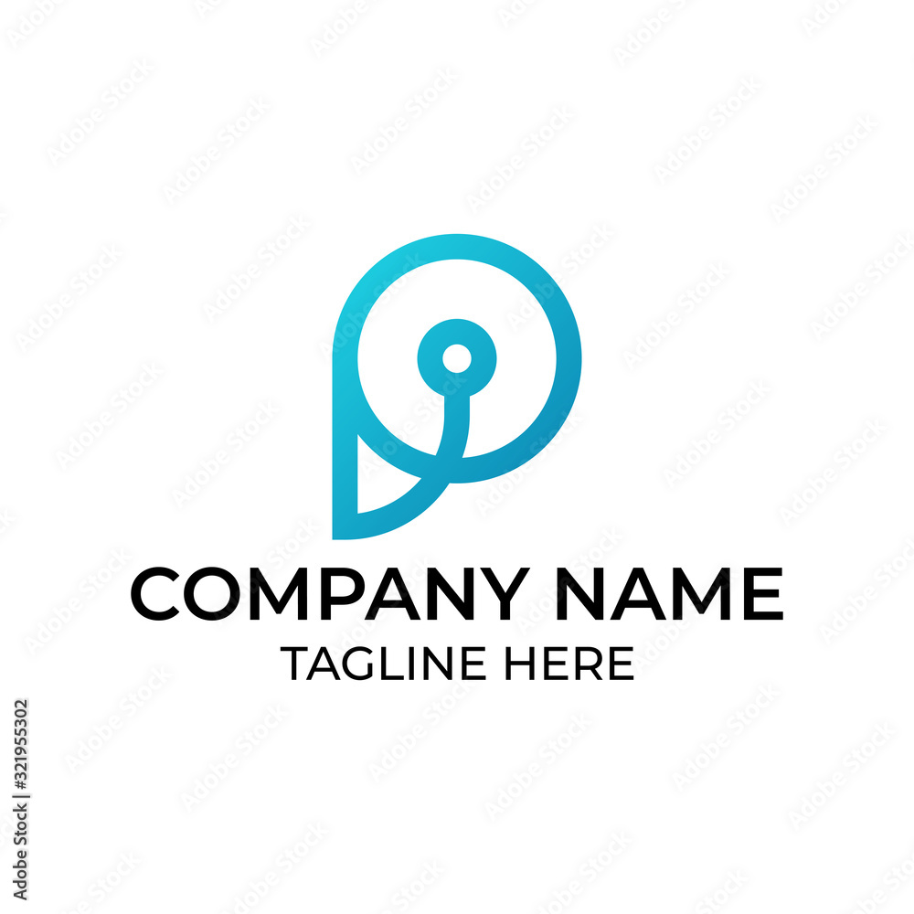 Modern and simple logo design for letter P Modern and simple logo design for letter P