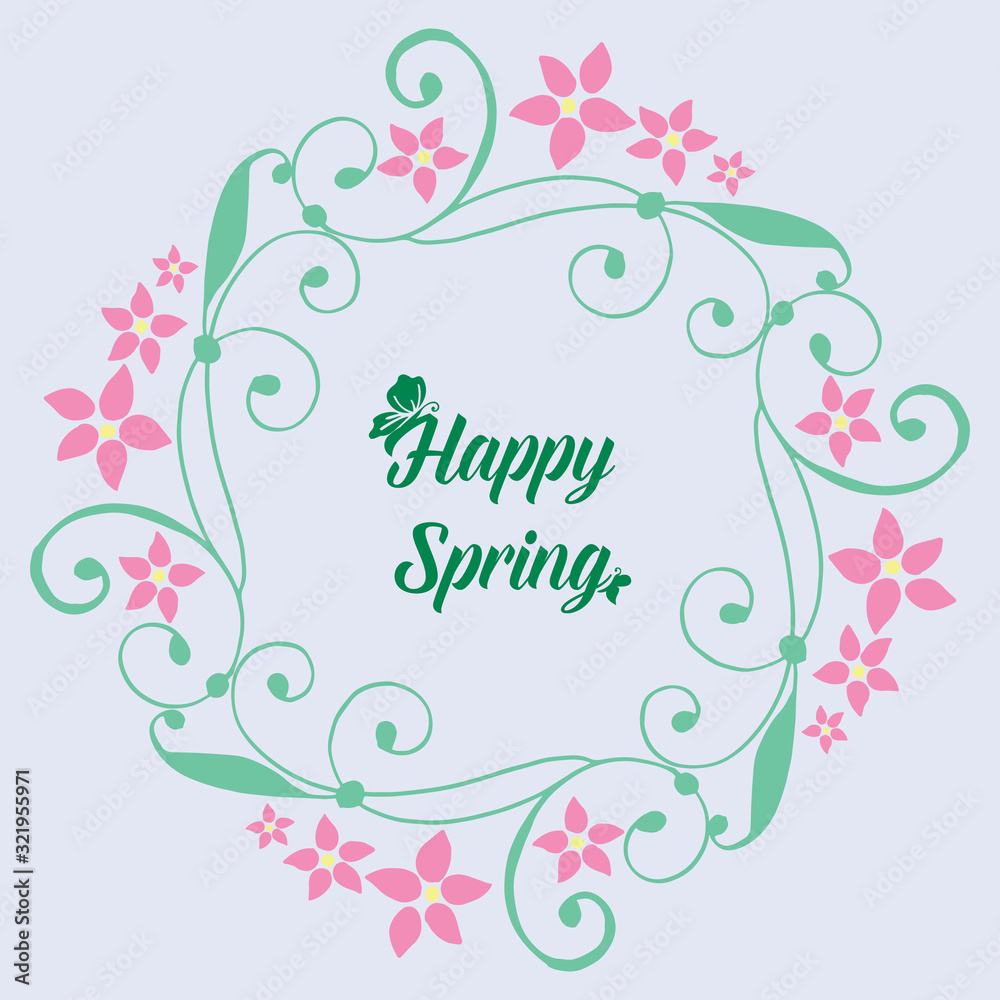 Unique Pattern of leaf and floral frame, for happy spring poster design. Vector Unique Pattern of leaf and floral frame, for happy spring poster design. Vector