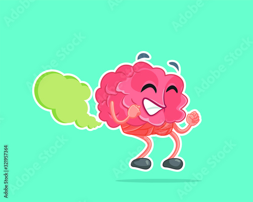 Brain Fart Vector Cartoon Illustration