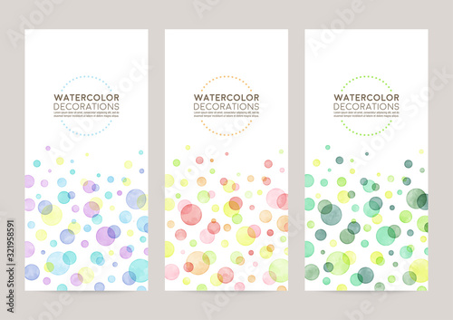 watercolor vector decorations for leaflet cover
