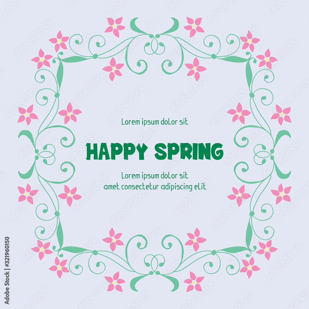 Unique shape pattern of leaf and flower frame, for happy spring greeting card design. Vector Unique shape pattern of leaf and flower frame, for happy spring greeting card design. Vector