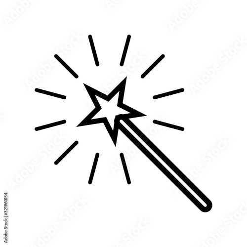 magician stick wizard icon design vector logo template EPS 10