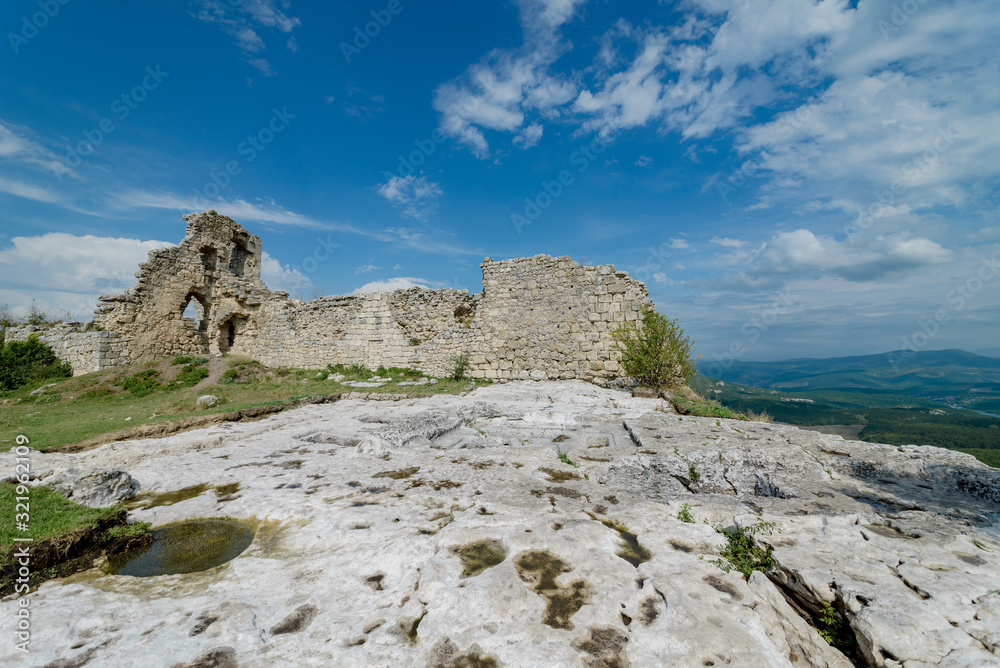 Ruins of the ancient city, ruins and cave cities in Crimea, Russia.