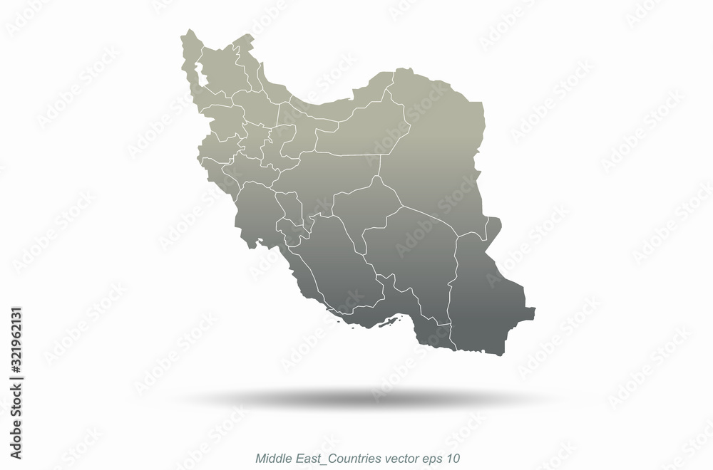 Obraz premium middle east countries map. world map of arab country. 