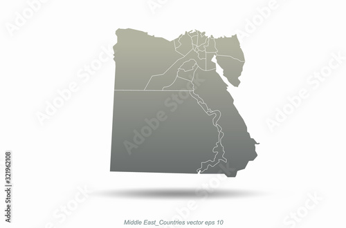 egypt map. middle east coun...