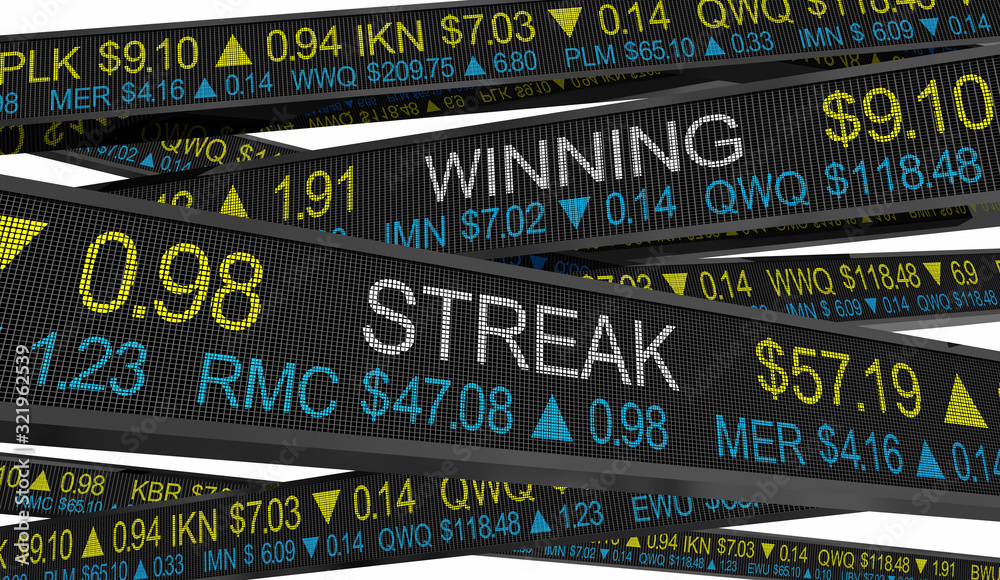 Winning Streak Stock Market Performance Gains Winner 3d Illustration