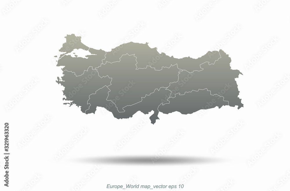 turkey map. europe map. europe countries map. graphic vector of eu map.. 