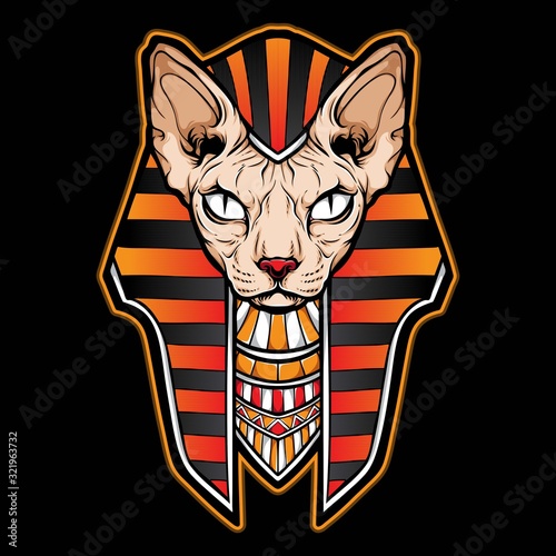 sphynx cat egyptian vector logo