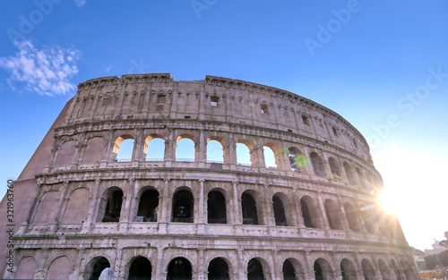 The Roman Colosseum in located in Rome  Italy.