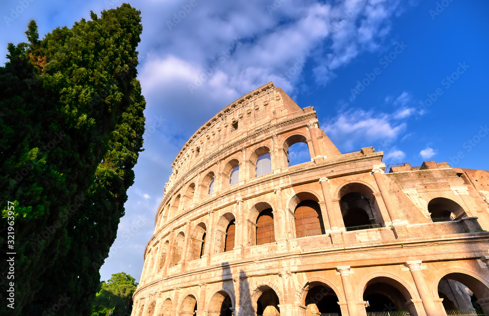 The Roman Colosseum in located in Rome, Italy.
