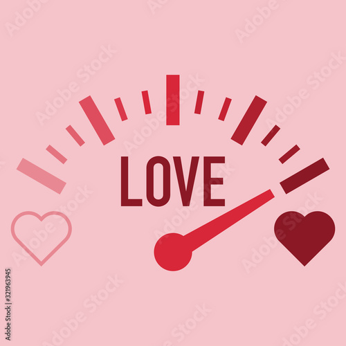 love meter gauge scale valentine day vector